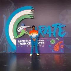 Here I am at the Asian Karate Championships in Tashkent after defeating athletes from five countries and securing the 6th rank. Competing on the world stage is an honor and a constant learning experience.