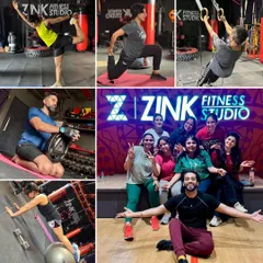 This is what the Zink Fitness vibe is all about. This collage captures the variety of workouts we do, from strength and mobility to fun group sessions, all centered around a community that supports and motivates each other.