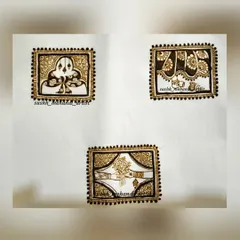 Practicing different wedding ceremony motifs on paper. This includes the jaimala (garland exchange) and other traditional scenes.