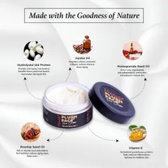 I chose every ingredient in my Plush Face Cream for its unique benefits. From the anti-aging power of Hydrolysed Silk Protein to the balancing properties of Jojoba Oil, this formula is a powerhouse of natural goodness.