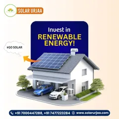 **Invest in renewable energy. #GoSolar.** This illustration shows how a solar installation can seamlessly integrate with your home, powering your life and even your electric vehicles.