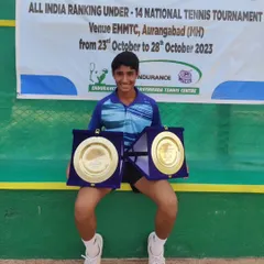 Big news from the Under 14 Nationals in Aurangabad, where my student Tavish secured both the singles and doubles titles. This double crown is a significant achievement on the national circuit.