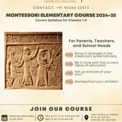 This poster for our Montessori Elementary Course highlights its benefits for parents, teachers, and school heads. Learn to implement systematic changes, stay current with educational ideas, or even homeschool your children effectively.