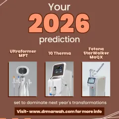 This graphic highlights the technologies set to dominate transformations in the coming year. Devices like the Ultraformer MPT, 10 Therma, and Fotona StarWalker represent the future of non-invasive treatments, delivering more defined and natural results.