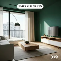 Emerald green adds a touch of nature-inspired luxury. It's a versatile colour that can feel both calming and energizing, and it pairs beautifully with wood tones and neutral furniture.