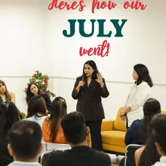 Here's our co-founder Sweta addressing the room at our July meet-up. We lead the discussions but ensure everyone's voice is heard, creating a truly collaborative environment.