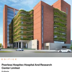 The design for the new wing at Peerless Hospitex Hospital and Research Center Limited in Kolkata is a dialogue between form, symbol, and nature, creating a layered healthcare environment.