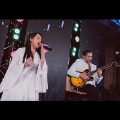 A beautiful shot from our trio performance for Palo Alto Networks. An intimate jazz setup is perfect for creating a sophisticated and relaxed atmosphere at corporate mixers.