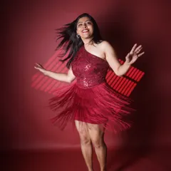 This fringed dress captures the dynamic, fun-loving energy I bring to every party. I'm always ready to dance and celebrate with you and your guests.