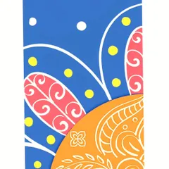 Another variation from the 'Color-blocked Calm' collection, this time using a deep blue and coral pink. I love exploring how different color combinations can change the entire mood of a symmetrical pattern.