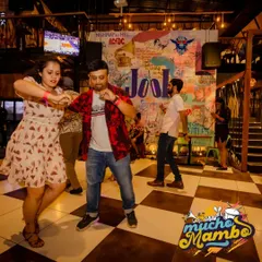 Another birthday celebration at Mucho Mambo. The whole community comes together to wish our members well and share a special dance.