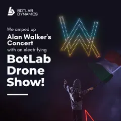 We amplified the energy at Alan Walker's concert by syncing an electrifying drone show with his music. The iconic 'AW' logo lit up the sky, creating a viral moment and adding a new visual dimension to the live EDM experience.