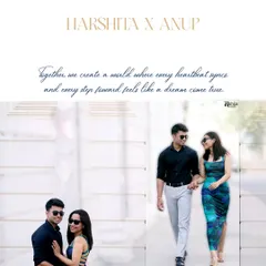 This pre-wedding collage showcases a modern, urban vibe. I captured the couple walking hand-in-hand, creating a natural and stylish set of images that reflect their contemporary love story.