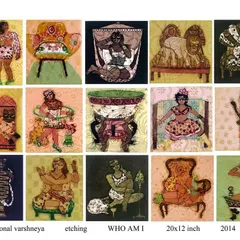 This series of etchings by Sonal Varshneya, titled "WHO AM I," explores themes of feminine energy and identity. I focus on supporting artists who bring a powerful, personal narrative to their work, offering collectors a chance to engage with art on a deeper level.
