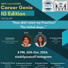 I was excited to be a guest on the IADVL Yuva Cell's "Career Genie" Instagram Live. I shared my experiences and advice on starting a private practice to help guide the next generation of dermatologists.
