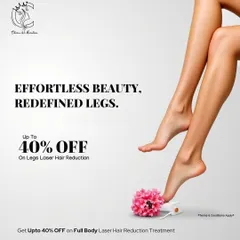 Get ready for any occasion with effortlessly smooth legs. This promotional offer for legs laser hair reduction is designed to give you long-lasting results, so you can feel confident and carefree without the need for constant shaving.