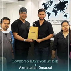**ICC's #1 ODI All-Rounder Visits DHI:** It was a pleasure to host cricketer Azmatullah Omarzai at our clinic. Our team, including our doctor, was delighted to welcome the champion and provide him with our expert care.