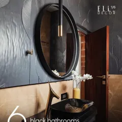 I was honored to have one of my designs featured by Elle Decor India. This image showcases a black-themed bathroom that is not afraid of the dark, using texture and lighting to create a moody and sophisticated space.