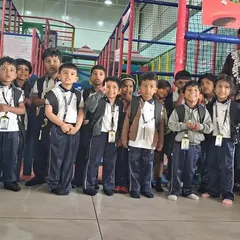 This class photo captures the excitement of a school trip to our play zone. I ensure that group visits are well-organized, safe, and packed with adventure for every student.