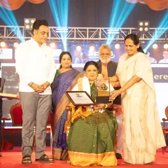 Our founder receiving the Shivaratri Utsava Award at an event in Malleshwaram, Bengaluru. We are grateful for the local recognition of our efforts to promote traditional arts within our community.