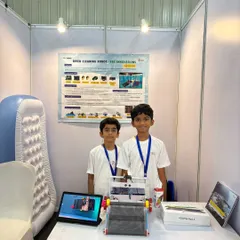 This isn't just a model; it's a working AI-powered robot designed by our students to clean rivers. We challenge our older students to tackle real-world problems using advanced robotics and artificial intelligence.
