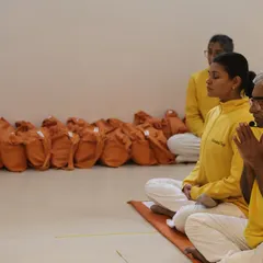 The initiation ceremony, or Diksha, is a sacred part of our Teacher Training Course. It marks the student's entry into the Guru Parampara, the lineage of teacher-student tradition.