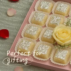 Our Nariyal ki Chakki, perfectly arranged for gifting. The soft texture and authentic coconut flavour make it a timeless favourite.