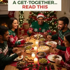 Planning a get-together for Christmas? Let me handle the feast. This image captures the joy of sharing a meal with loved ones, with a table full of my Pan-Asian specialties.
