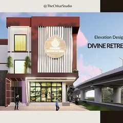 The facade of the Divine Retreat Inn was designed to make a bold first impression. I used a mix of modern materials, including textured metal cladding and large glass panels, to create a dynamic and visually striking exterior that is both contemporary and inviting.