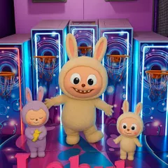 Jump into a world of joy with Labubu and friends! Our mini basketball arcade is a huge hit, letting kids test their skills in a fun, neon-lit environment.