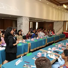 A wide shot of one of my business presentations. I create interactive sessions that engage the audience and encourage participation, making the learning experience more effective and memorable.