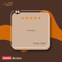A simple and sweet 5 star Zomato review from Preeti Singh that says it all: "I'm loving it." We are so happy to know our customers are enjoying our creations.