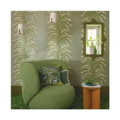 This is not just wallpaper; it's a work of art. Here, blooming jasmine branches are embroidered onto a sisal wallcovering, creating a timeless and tactile backdrop. I source such exquisite pieces to bring a classic, natural elegance to your walls.