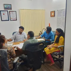 A productive discussion with clients for a new farmhouse project in Mysore. Our team works closely with every client to understand their needs and translate them into architectural plans.