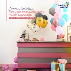 A classic helium balloon bouquet is a perfect way to lift someone's spirits. This bunch features a mix of metallic, confetti, and solid color balloons, ready to be delivered for any occasion.