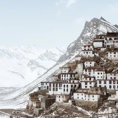 A shot of the Key Monastery looking like a fortress in the snow. This is the kind of view that makes you feel like you've stepped into a dream. Winter in Spiti is truly something else.