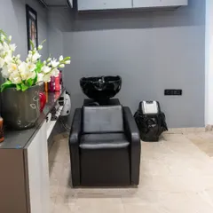 The hair wash station at my studio. We provide full-service maintenance for your wigs and extensions, including professional washing and styling to keep them in perfect condition.