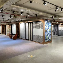 This is a look inside my newest and largest tile experience center on Mysore Road. Spanning over 10,000 square feet, it features thousands of unique tile designs, including large floral and geometric patterns, displayed to help you find the perfect fit for your life.