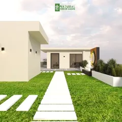 The wider layout for the South Extension project, showing the pathway and lawn connecting different areas of the terrace.