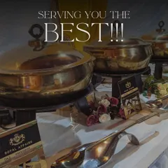 I am committed to serving you the best. This buffet line showcases my elegant brass chafing dishes, including one for Dal Makhani, ensuring that every dish is presented beautifully and kept at the perfect temperature.