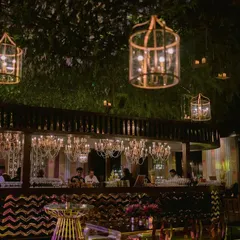 A look at the 30-foot all-access bar we designed and produced for a Sangeet in Bangalore. With its intricate design and surrounding engagement zones, it became the vibrant centerpiece of the evening.