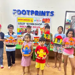Another happy group from our LEGO Ganpati workshop at a partner school, Footprints. We collaborate with schools to bring our special events to more children.