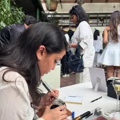 An action shot of me engraving a Jo Malone product. Guests love watching the process up close, and it creates a wonderful point of interaction between the customer and the brand.