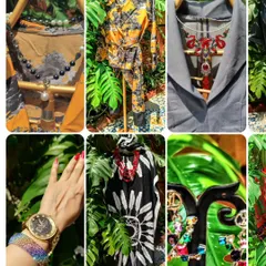 A collage showcasing my Autumn collection. You'll find flowing cuts, bold prints, and slimming silhouettes in tunics, gowns, and co-ord sets, all designed to make you look and feel your best.