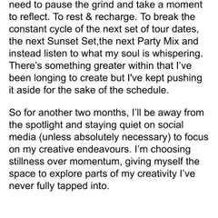 Sometimes an artist needs to pause the grind and reflect. This was a message to my fam, letting them know I was taking time away from the spotlight to rest, recharge, and explore new creative depths.
