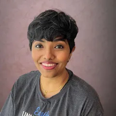 This is a great no-fuss pixie style for super thick hair. It's short, easy to manage, and always looks great.