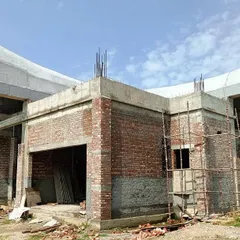 The "Kettuvallam" project, inspired by the houseboats of Kerala, is taking shape in Jalandhar. This image shows the concrete shell of the unique, boat-like roof structure under construction, a key step in realizing this ambitious design.