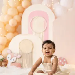 One, two, three... smash! This little one is having the time of his life with his first birthday cake. These are some of the cutest pictures on the internet today!