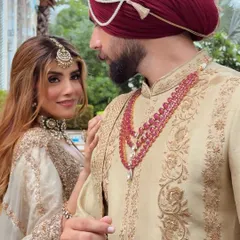 Crafting a story of togetherness. I styled this couple to create a harmonious and elegant look, ensuring their outfits complemented each other perfectly in color, texture, and traditional detailing for their wedding ceremony.