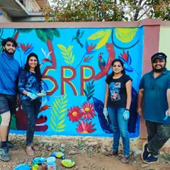 Teamwork makes the dream work. Here is our group of volunteer artists in front of the finished KSRP mural. It was a fantastic experience collaborating with new painters to complete this large scale public art project.
